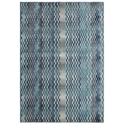 An Image of Asiatic Skye Striped Rectangle Rug - 120x80m - Blue