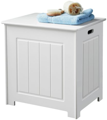 An Image of Premier Housewares Portland Wooden Storage Chest - White.