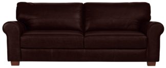 An Image of Habitat Salisbury 4 Seater Leather Sofa - Dark Brown