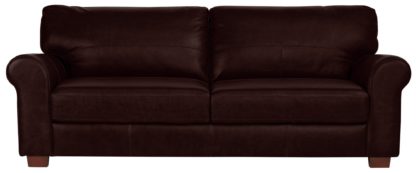 An Image of Habitat Salisbury 4 Seater Leather Sofa - Dark Brown