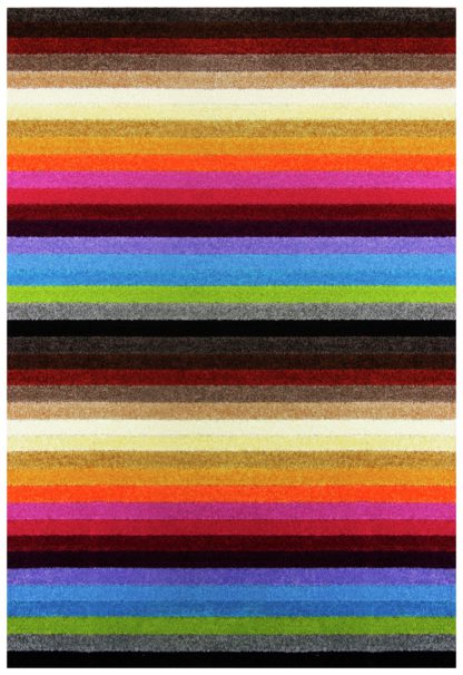 An Image of Linea Stripe Washable Runner - 200 x 66cm - Rainbow.