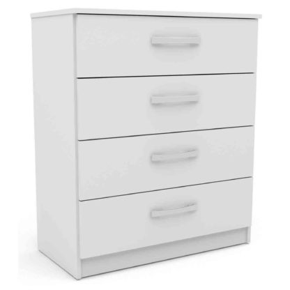 6267ed953eb171c1f6b54ab282c0c799e4ffea390f245bb7b47eabc0df6eb068.jpg An Image of Lynx White 4 Drawer Chest Grey/White