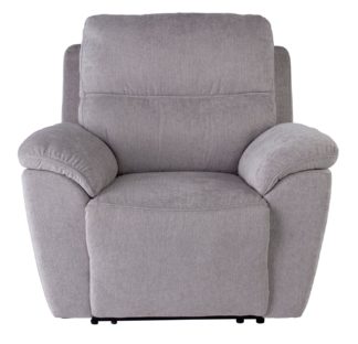 An Image of Argos Home Sandy Fabric Power Recliner Chair - Silver
