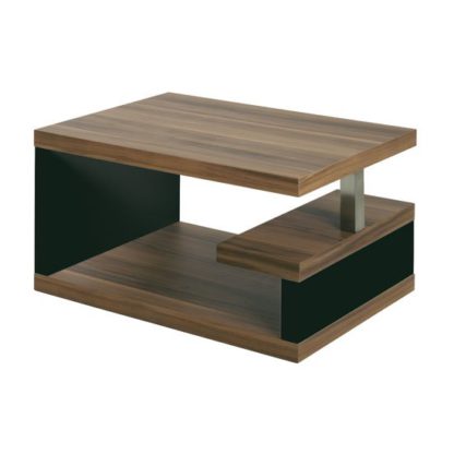 An Image of Geno Side Table In Walnut With Black Gloss