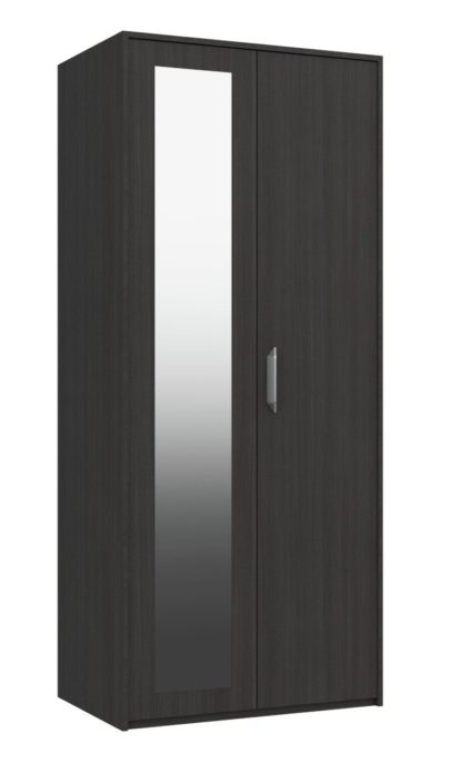 An Image of Ashdown 2 Door Mirror Wardrobe - Dark Grey