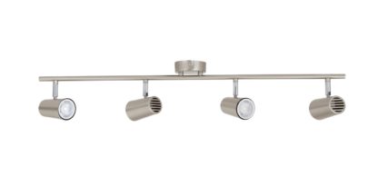 An Image of Argos Home Brushed Chrome 4 Light Spotlight Bar