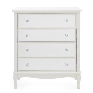 An Image of Palais Mirrored Ivory 4 Drawer Chest Cream