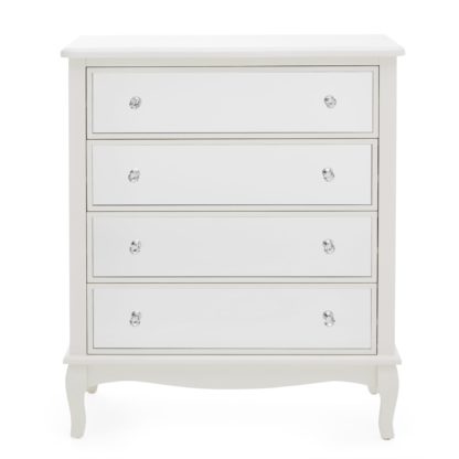 An Image of Palais Mirrored Ivory 4 Drawer Chest Cream