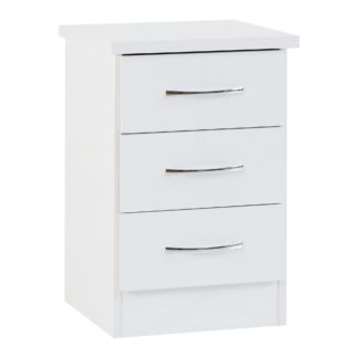 An Image of Nevada White 3 Drawer Table White