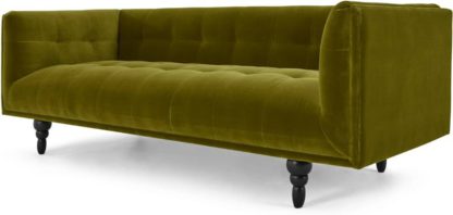 An Image of Connor 3 Seater Sofa, Olive Cotton Velvet