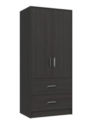 An Image of Ashdown 2 Door 2 Drawer Wardrobe - Dark Grey
