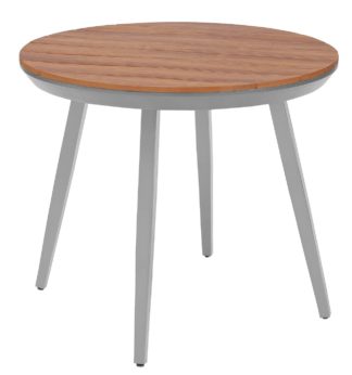 An Image of Argos Home Polywood Round 4 Seater Table - Grey