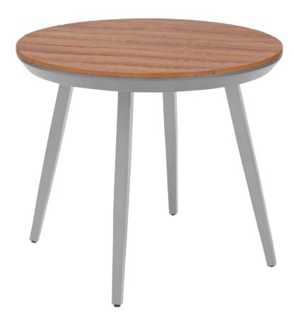 An Image of Argos Home Polywood Round 4 Seater Table - Grey