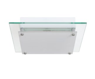 An Image of Argos Home Square Glass Flush to Ceiling Light