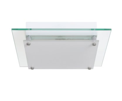 An Image of Argos Home Square Glass Flush to Ceiling Light