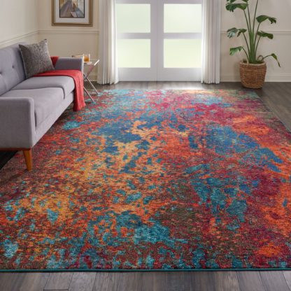 65ad3ebe05b8e4b53ae5e88216f1c565a688bfa73c131f7c5520e5c2ef91a30e.jpg An Image of Multi Coloured Celestial Atlantic Rug Multi Coloured