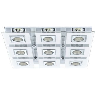 An Image of Eglo Cabo 9 Point Square LED Ceiling Light