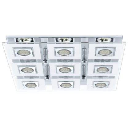 An Image of Eglo Cabo 9 Point Square LED Ceiling Light