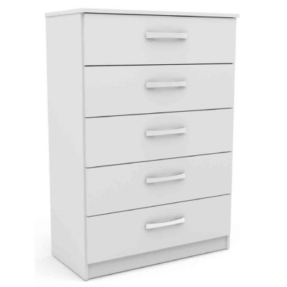 An Image of Lynx White 5 Drawer Chest White