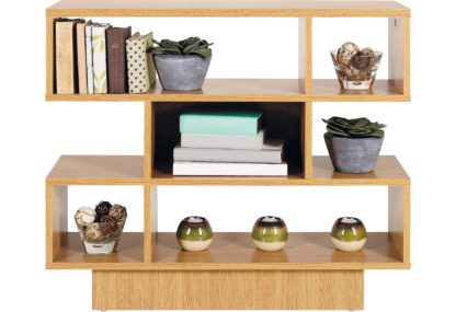 An Image of Habitat Cubes 3 Tier Shelving Unit - Oak Effect