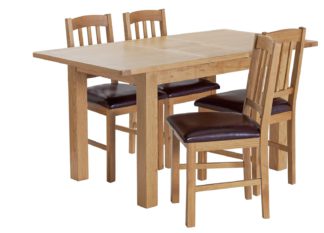 An Image of Habitat Ashwell Oak Veneer Extending Table & 4 Chairs