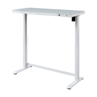 An Image of Juno White Adjustable Standing Smart Desk White