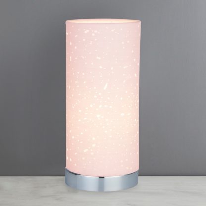 67d64b5cf719df1cde6d479fb58dfbb62b7857d9658294203dec8f403726bf5e.jpg An Image of Celano Pink Table Lamp Chrome and Pink