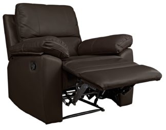 An Image of Argos Home Toby Faux Leather Manual Recline Chair -Chocolate