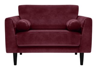 An Image of Habitat Jackson Velvet Cuddle Chair - Burgundy