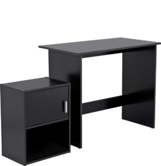 An Image of Habitat Soho Office Desk and Cabinet Package - Black