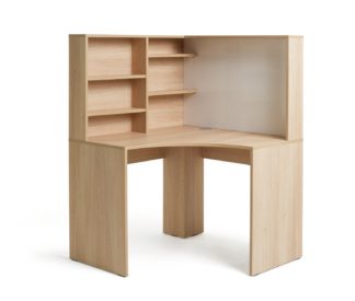 An Image of Habitat Pepper Corner Desk - Oak Effect