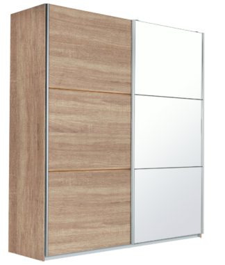 An Image of Habitat Holsted Oak Effect & Mirror Wardrobe