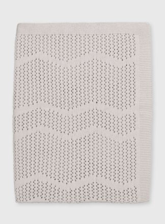 An Image of White Organic Cotton Blanket - One Size