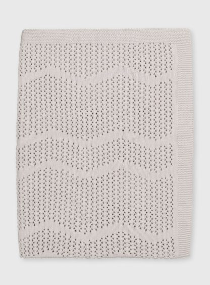 An Image of White Organic Cotton Blanket - One Size