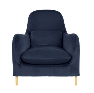 An Image of Habitat Smithfield Navy Velvet Armchair