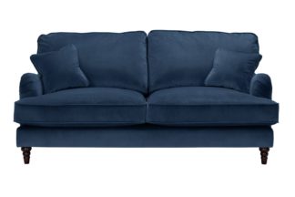 An Image of Habitat Matilda 3 Seater Velvet Sofa - Blue