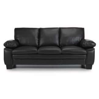 An Image of Texas 3 Seater Bonded Leather Sofa Black