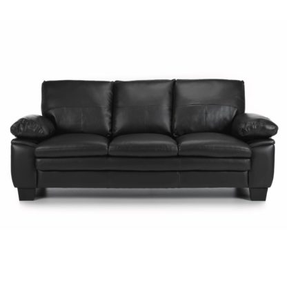 69ad061240df104d0b7047150e241f89007d370fcf193f31dec8db70d8b92f55.jpg An Image of Texas 3 Seater Bonded Leather Sofa Black