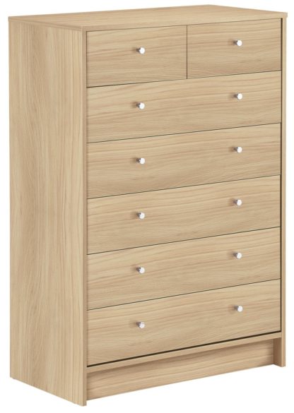 An Image of Habitat Malibu 5 Wide 2 Narrow Drawer Chest - White