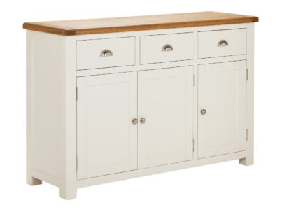 An Image of Habitat Kent 3 Door Oak & Oak Veneer Sideboard - Two Tone