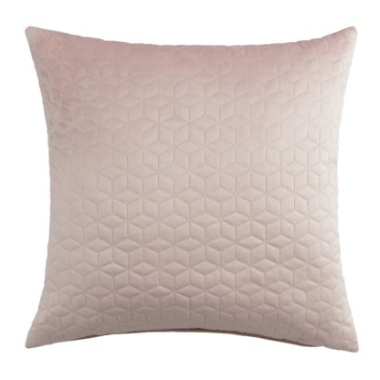 An Image of Argos Home Velvet Pinsonic Luxe 50x50cm Cushion - Blush Pink