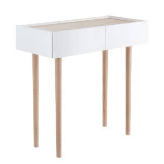 An Image of Habitat Skandi 2 Drawer Console Table - White Two Tone