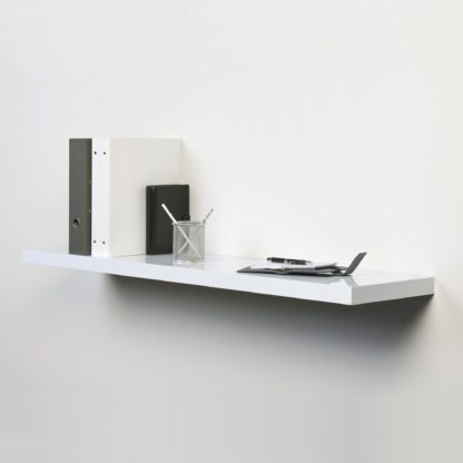 An Image of Duraline White Gloss Floating Shelf White