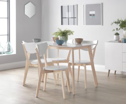 An Image of Habitat Harlow Dining Table & 4 Chairs - White