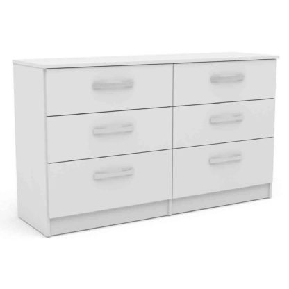 6b1c9ab48e6f3608027b3d71e85f67ea021cb2cd9ca7eb7cd9833403bdfd6de6.jpg An Image of Lynx White 6 Drawer Chest White