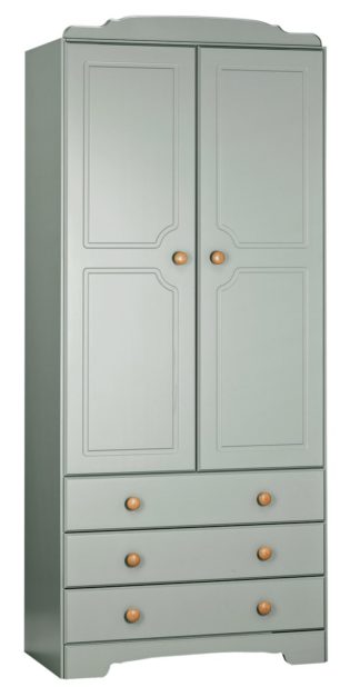 An Image of Argos Home Nordic 2 Door 3 Drawer Wardrobe - Grey & Pine