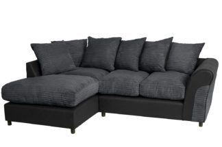 An Image of Argos Home Harry Left Corner Fabric Sofa - Charcoal