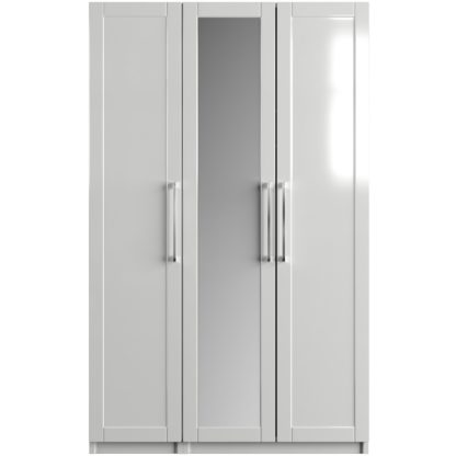 An Image of One Call Colby Gloss 3 Door Mirrored Wardrobe - Dark Grey
