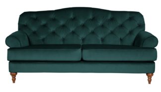 An Image of Habitat Valerie 3 Seater Velvet Sofa - Peacock