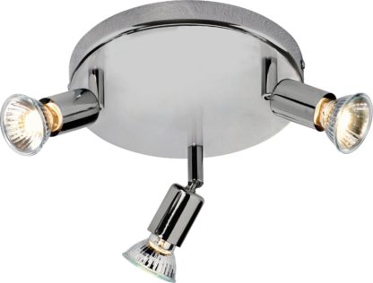 An Image of Argos Home Cromer 3 Spotlight Ceiling Plate - Silver